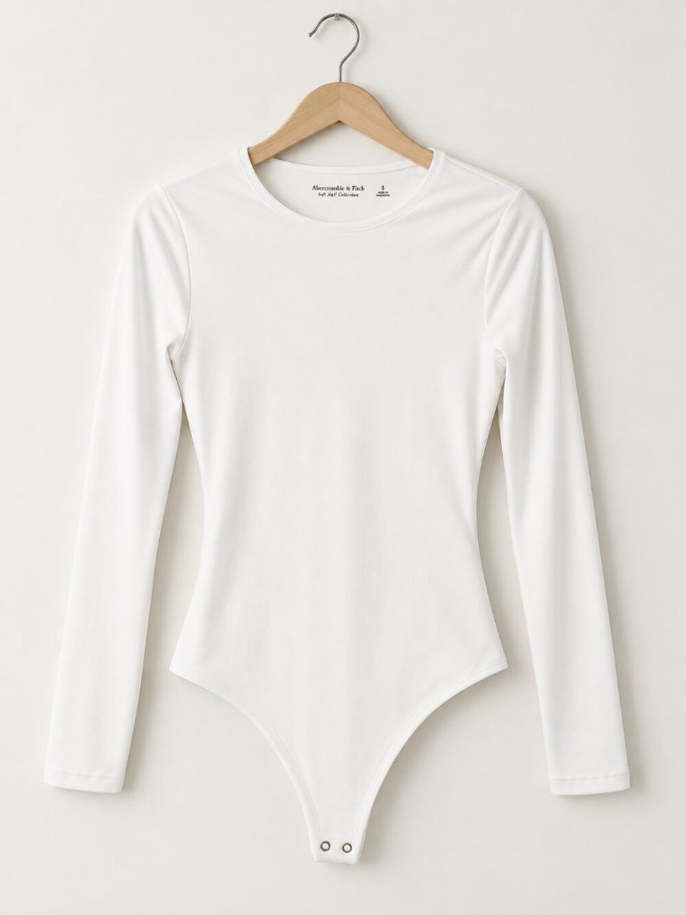 Abercrombie & Fitch Soft A&F White Long Sleeve Bodysuit Size Small